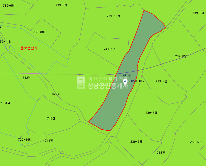 충남 아산시 배방읍 741 삼성주차장 뒤편 자연녹지 토지 매매 매매 매물번호 10002 사진 1